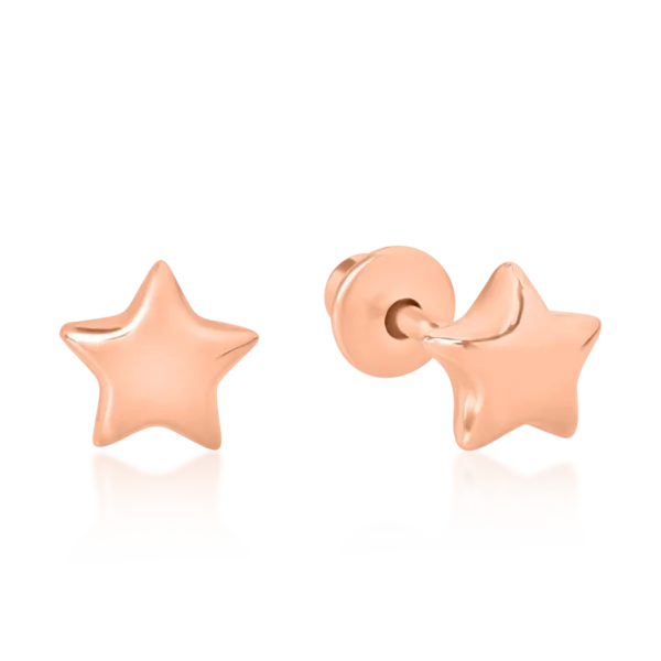 Cercei pentru copii cu stelute din aur roz