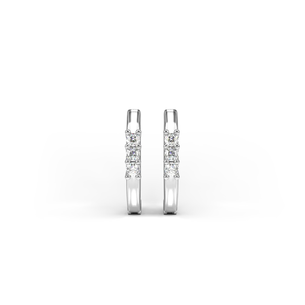 Cercei pentru copii din aur alb cu diamante de 0.054ct - imagine 2