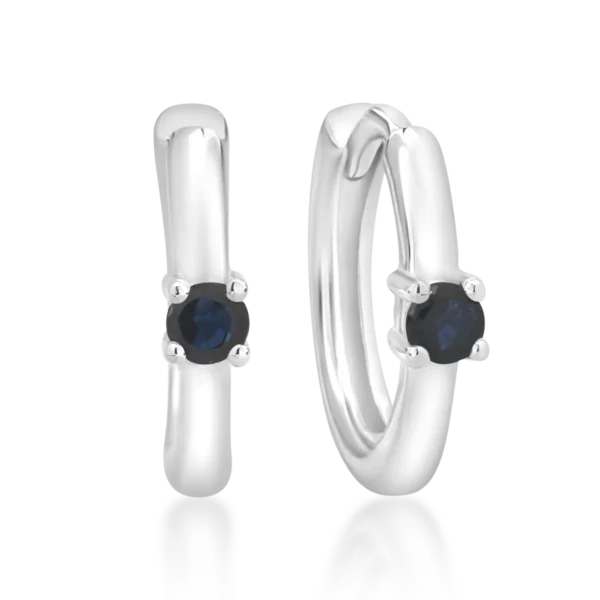 Cercei pentru copii din aur alb cu safire de 0.14ct