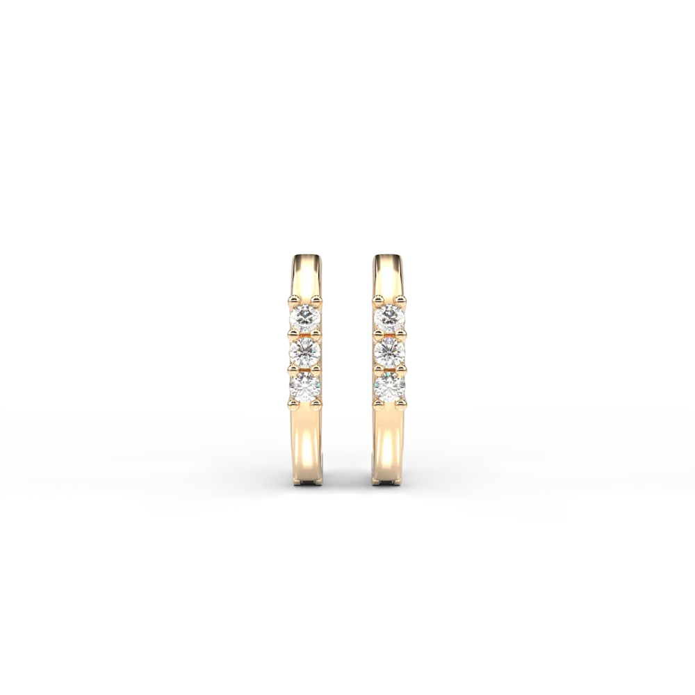 Cercei pentru copii din aur galben cu diamante de 0.05ct - imagine 2