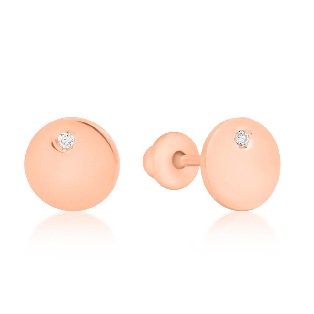 Cercei pentru copii din aur roz