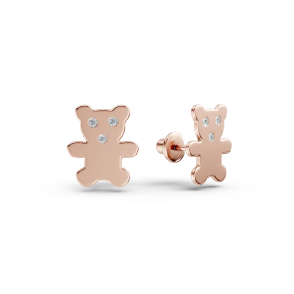 Cercei pentru copii din aur roz