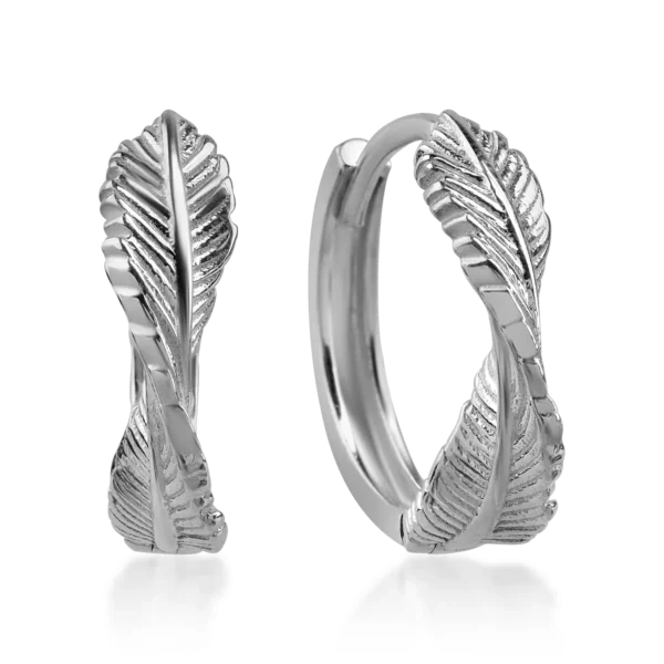 Cercei rotunzi din aur alb