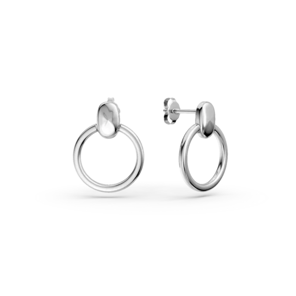 Cercei rotunzi din aur alb