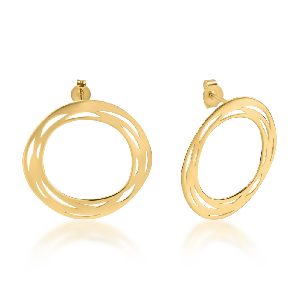 Cercei rotunzi din aur galben