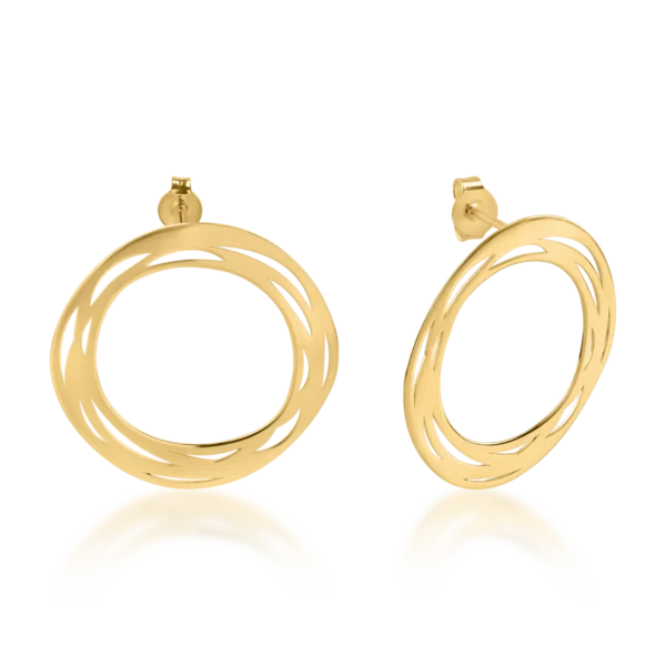 Cercei rotunzi din aur galben