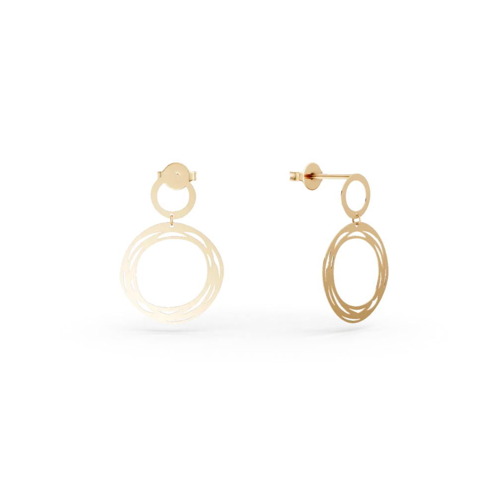Cercei rotunzi din aur galben