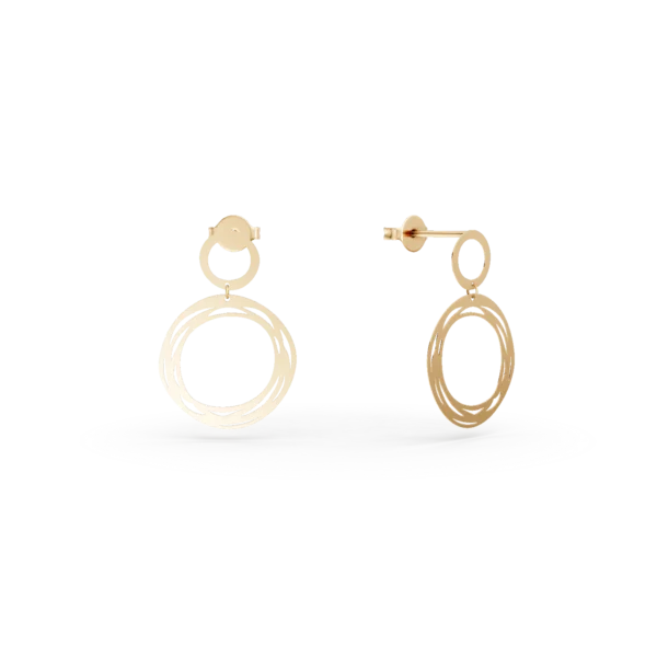Cercei rotunzi din aur galben