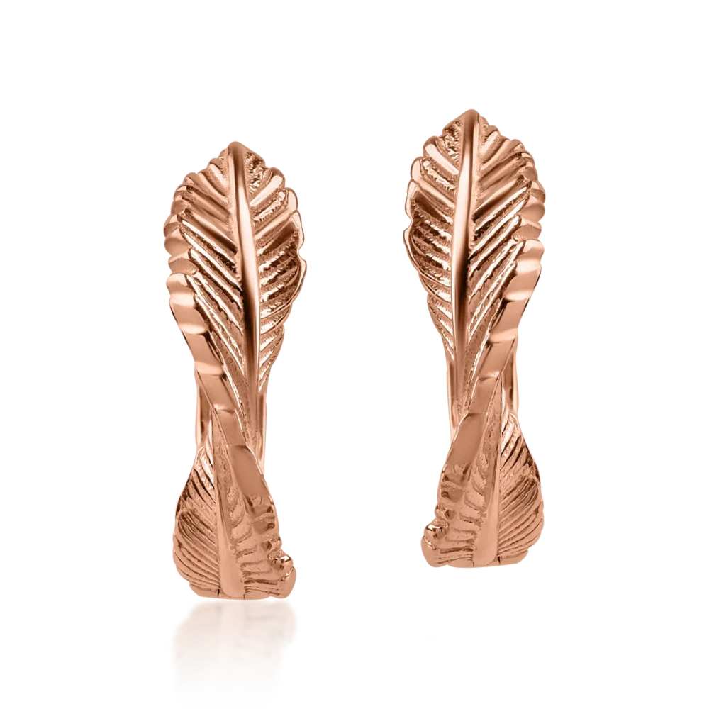 Cercei rotunzi din aur roz - imagine 2