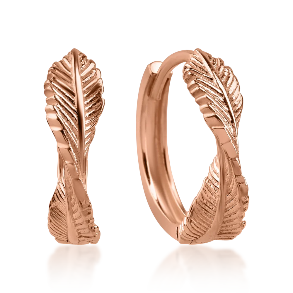 Cercei rotunzi din aur roz