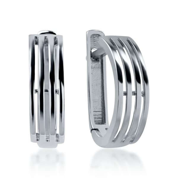 Cercei simetrici din aur alb