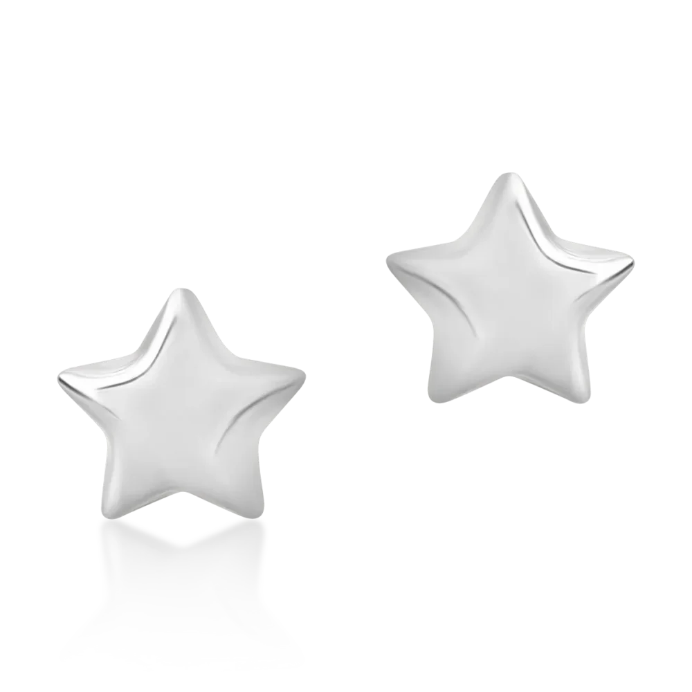 Cercei stelute pentru copii din aur alb - imagine 2
