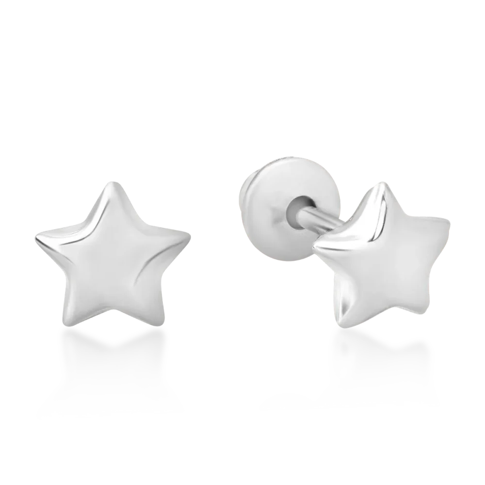Cercei stelute pentru copii din aur alb