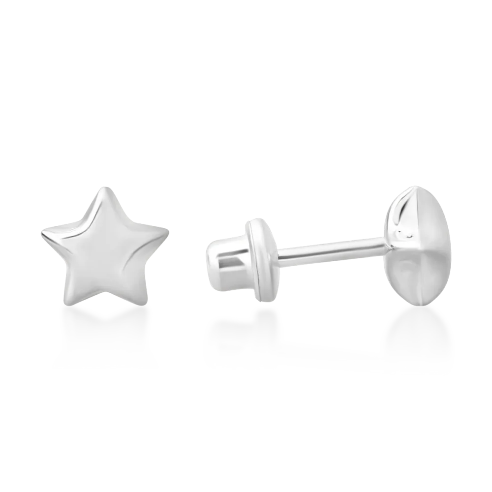 Cercei stelute pentru copii din aur alb - imagine 3
