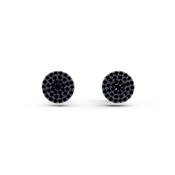 Cercei stud din aur alb cu diamante albastre de 0.4ct