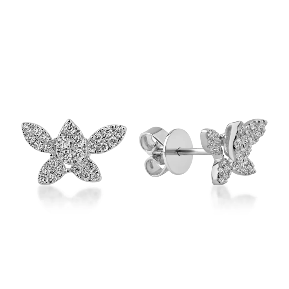 Cercei stud din aur alb cu diamante de 0.31ct