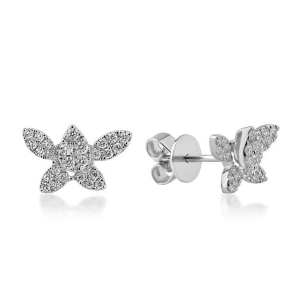 Cercei stud din aur alb cu diamante de 0.31ct