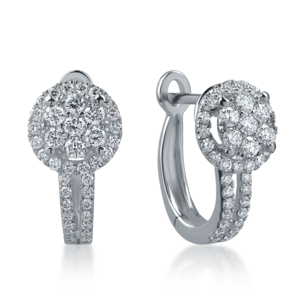 Cercei stud din aur alb cu diamante de 0.4ct