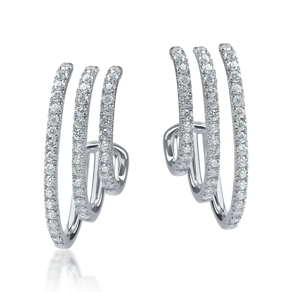 Cercei stud din aur alb cu diamante microsetting de 0.6ct - imagine 2