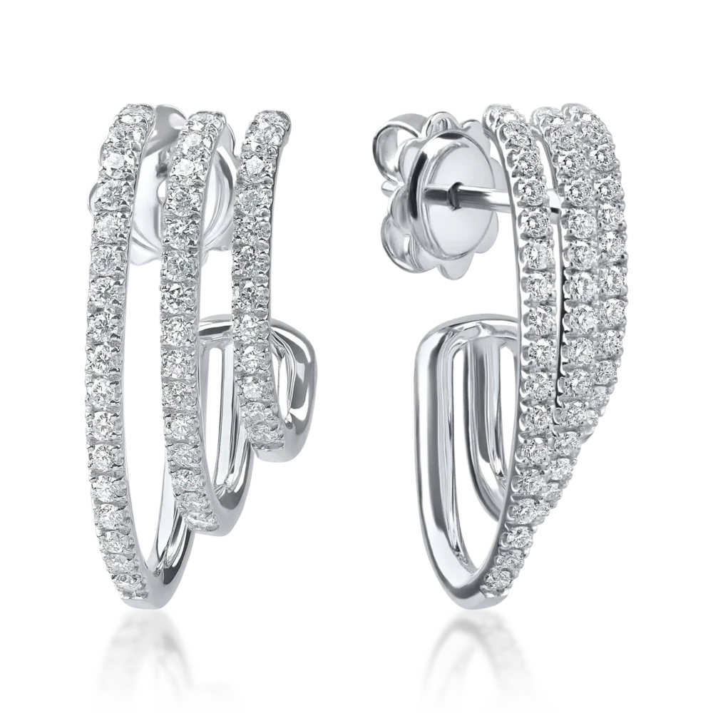 Cercei stud din aur alb cu diamante microsetting de 0.6ct