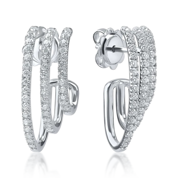 Cercei stud din aur alb cu diamante microsetting de 0.6ct