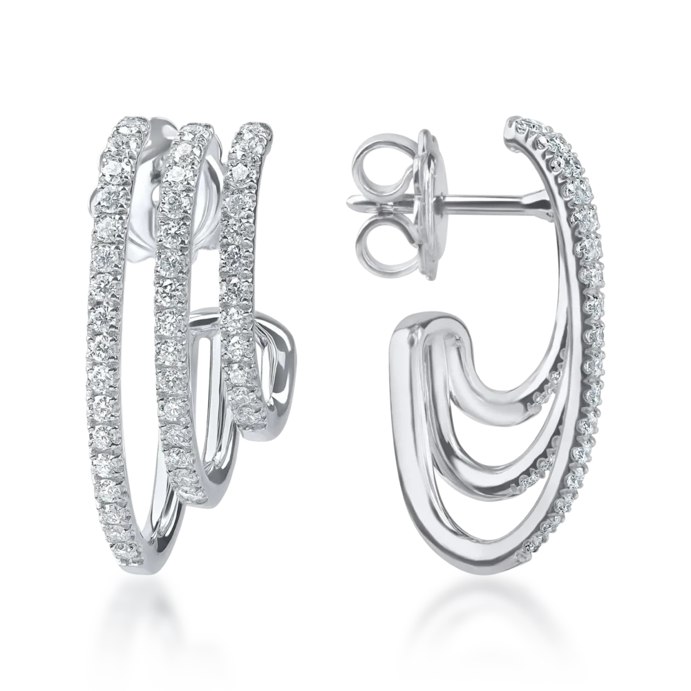 Cercei stud din aur alb cu diamante microsetting de 0.6ct - imagine 3