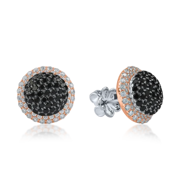 Cercei stud din aur alb-roz cu diamante de 2.7ct