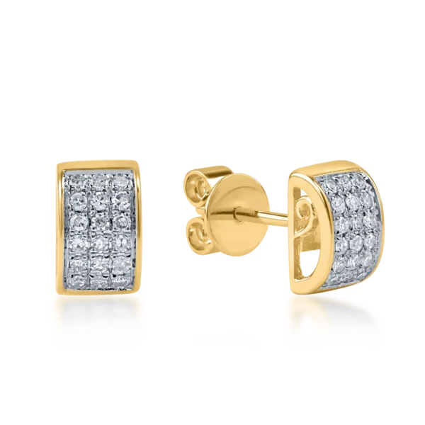 Cercei stud din aur galben cu diamante de 0.137ct