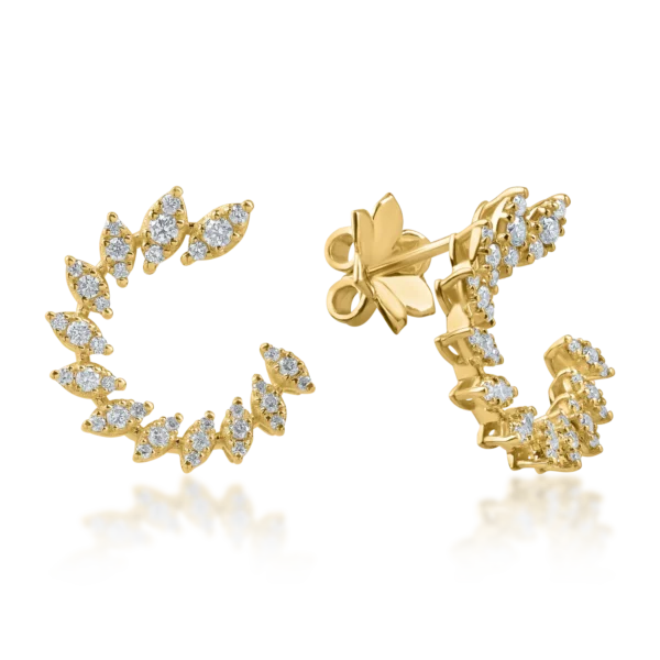 Cercei stud din aur galben cu diamante de 0.84ct