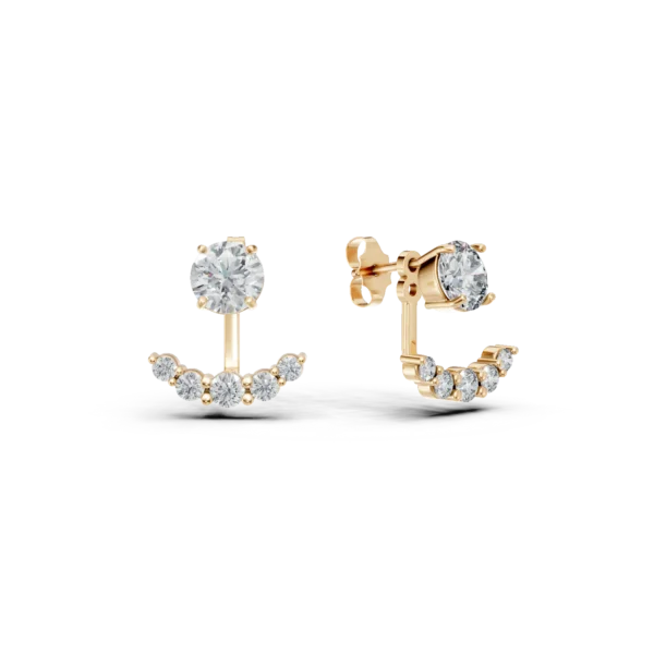 Cercei stud din aur galben cu zirconii