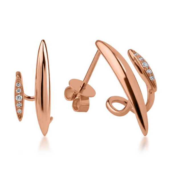 Cercei stud din aur roz cu diamante de 0.037ct