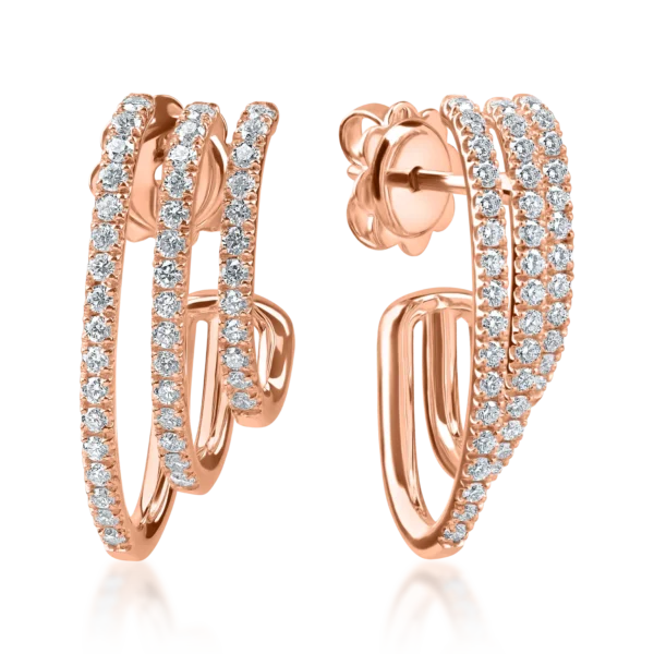 Cercei stud din aur roz cu diamante microsetting de 0.6ct