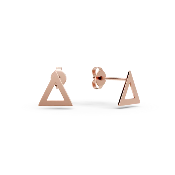 Cercei triunghiulari din aur roz