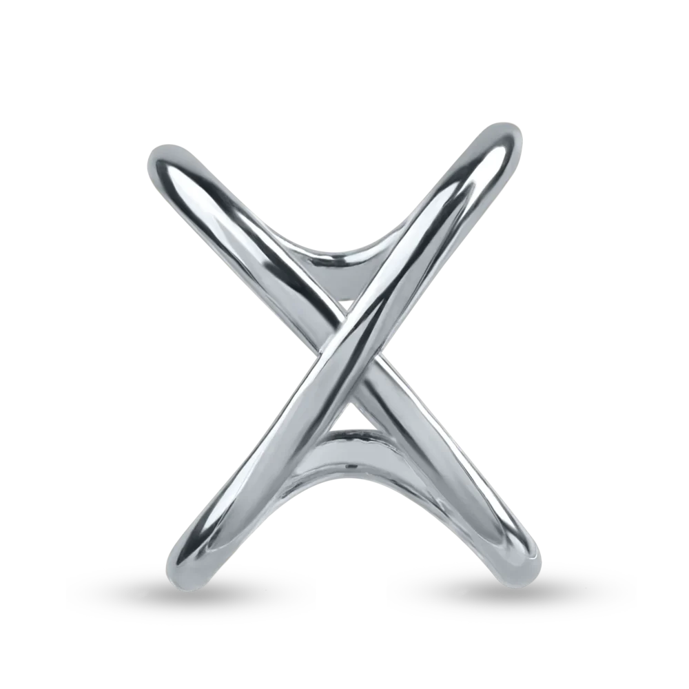 Cercel ear cuff din aur alb