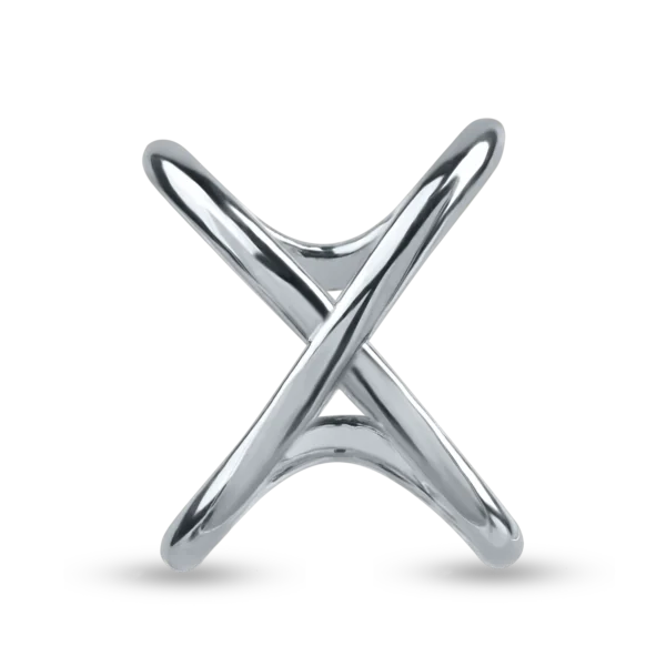 Cercel ear cuff din aur alb