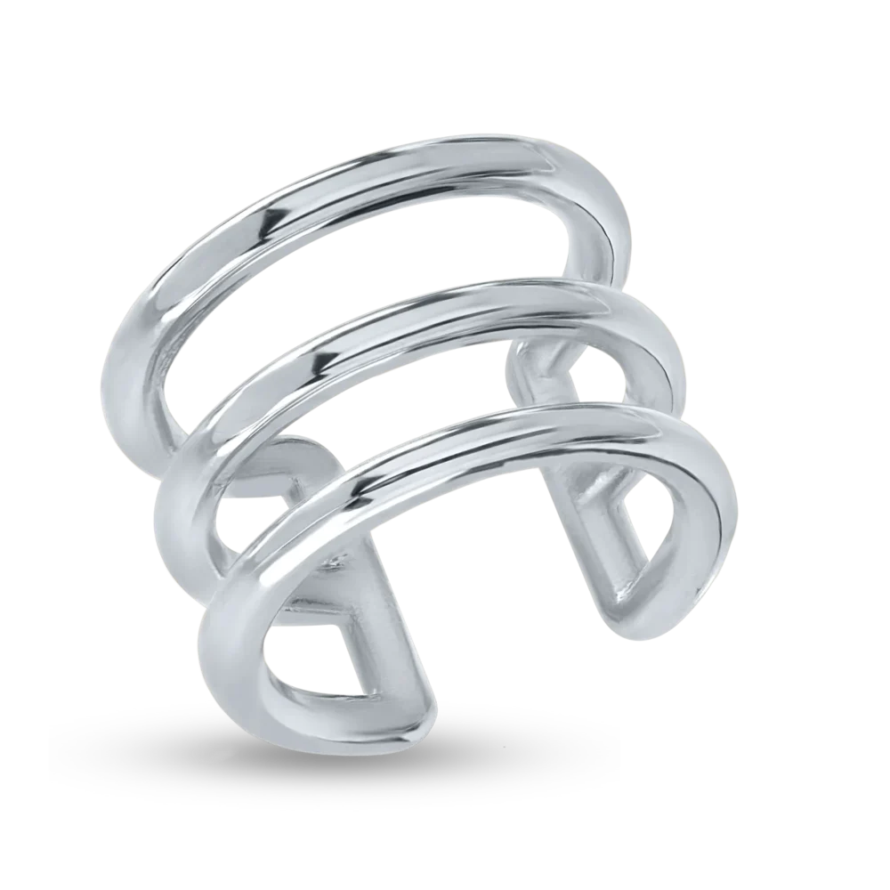 Cercel ear cuff din aur alb - imagine 2