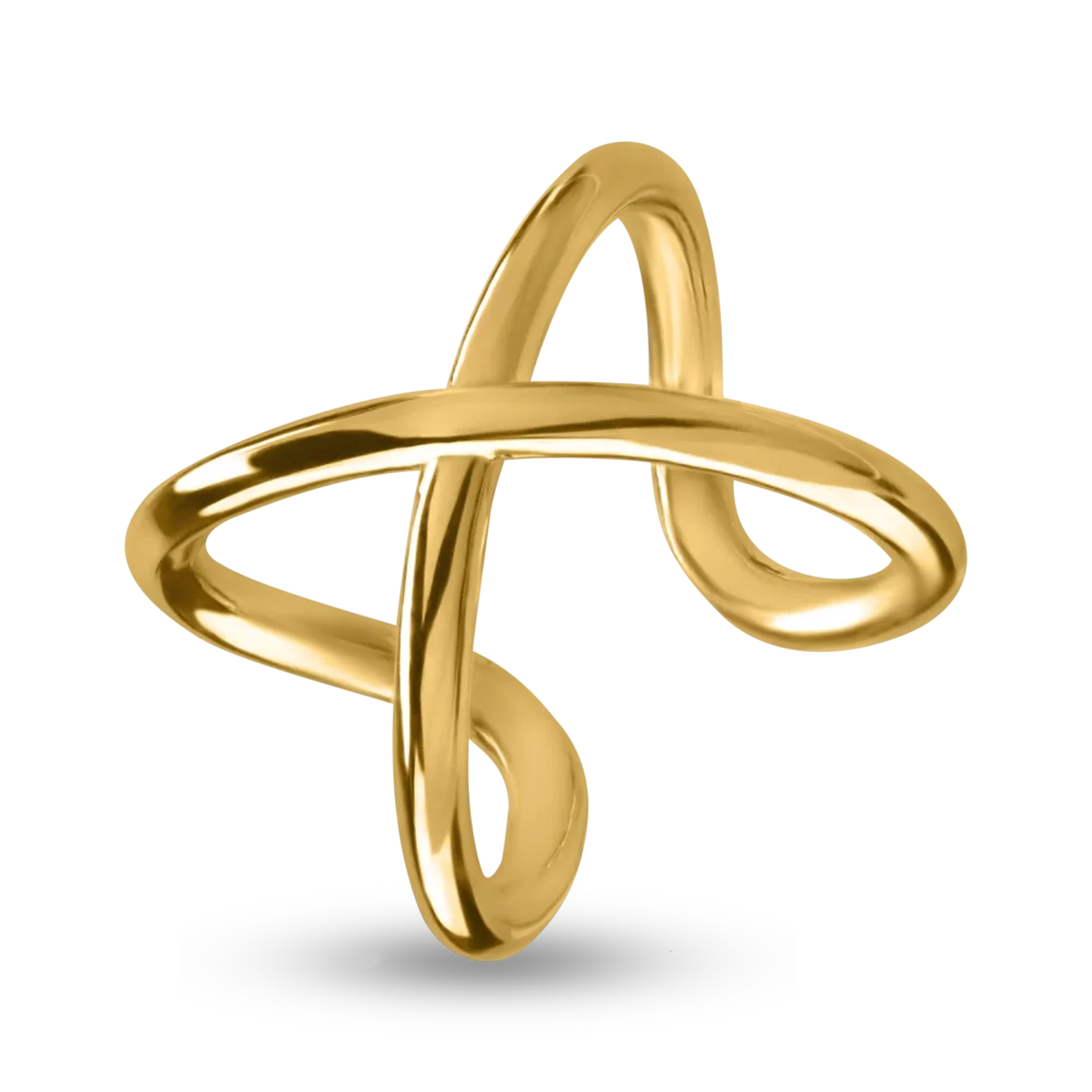 Cercel ear cuff din aur galben - imagine 2