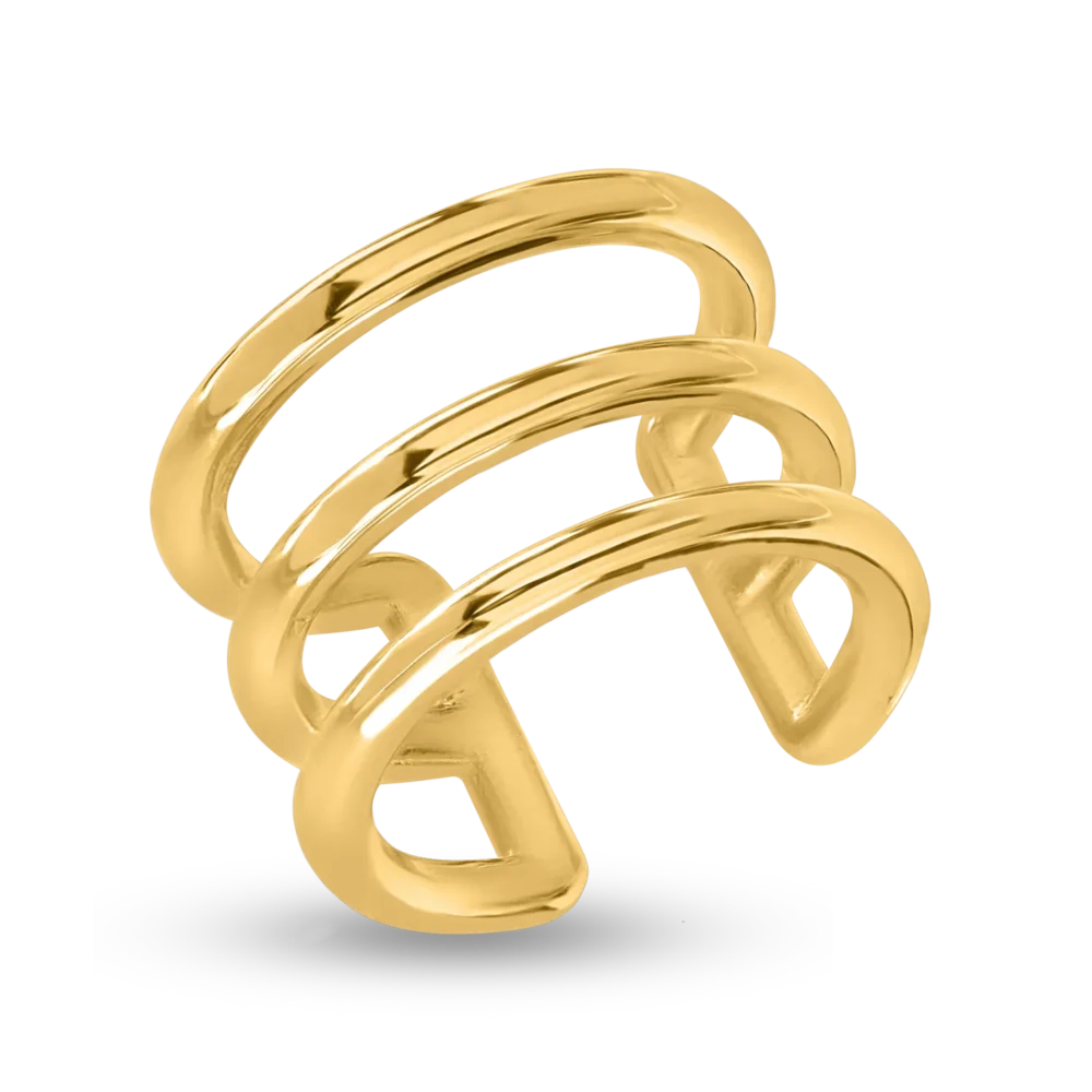 Cercel ear cuff din aur galben - imagine 2