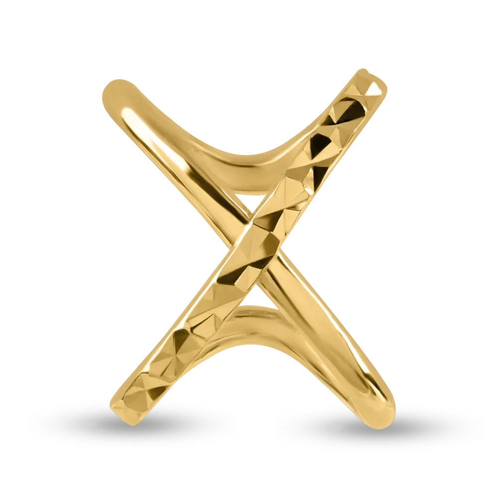 Cercel ear cuff din aur galben