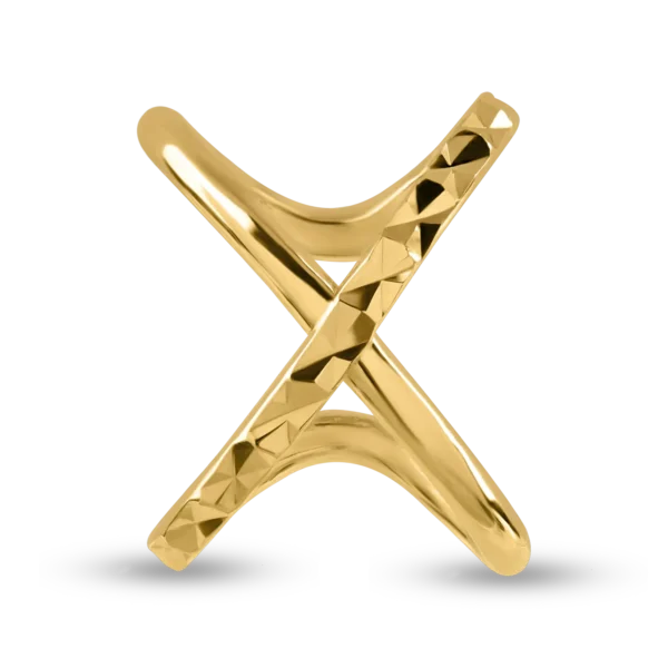 Cercel ear cuff din aur galben