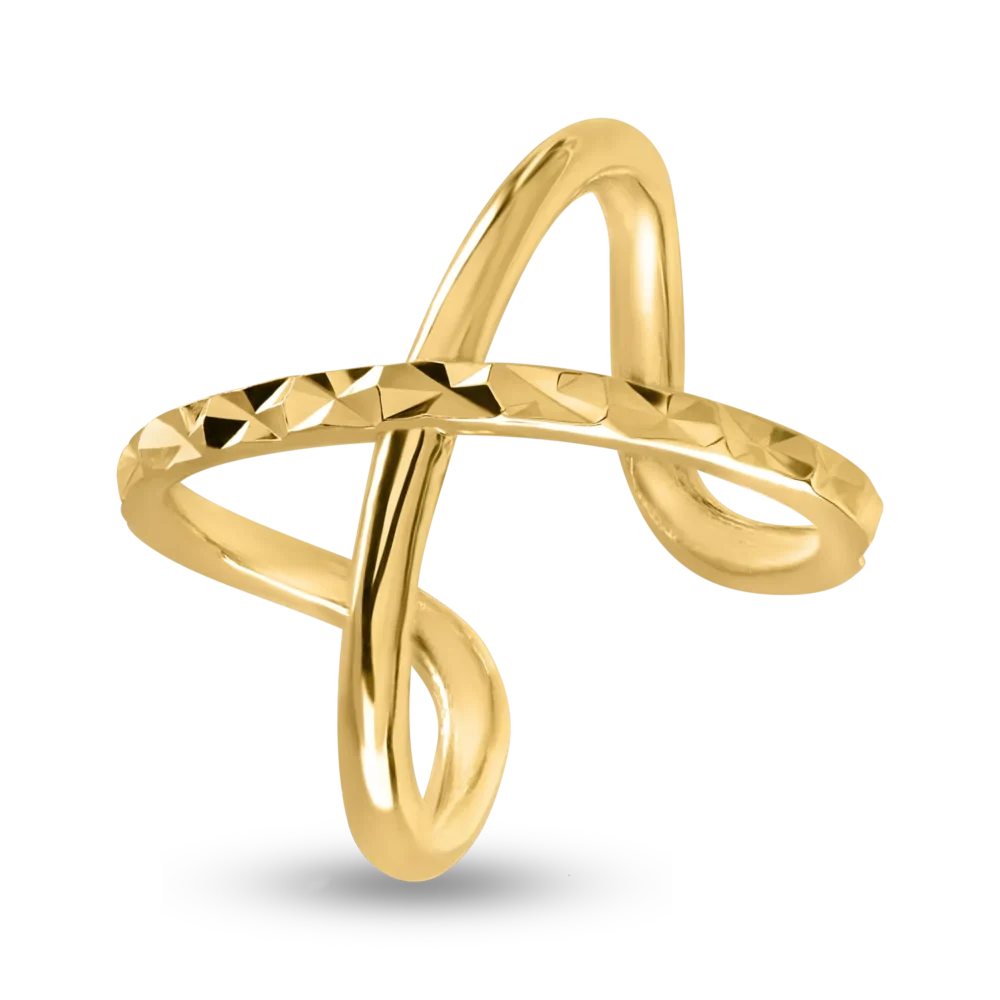 Cercel ear cuff din aur galben - imagine 2