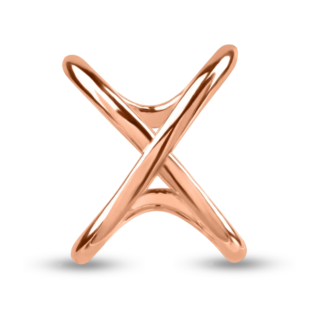 Cercel ear cuff din aur roz