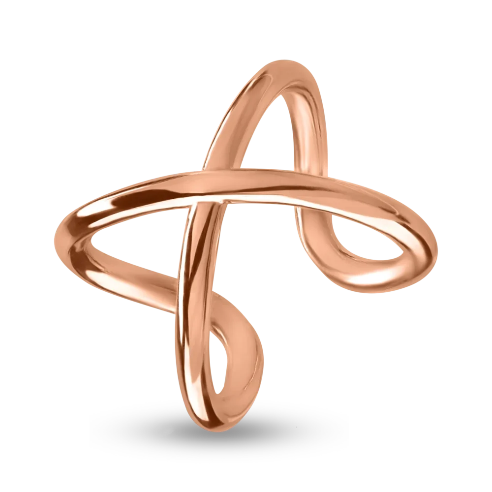 Cercel ear cuff din aur roz - imagine 2