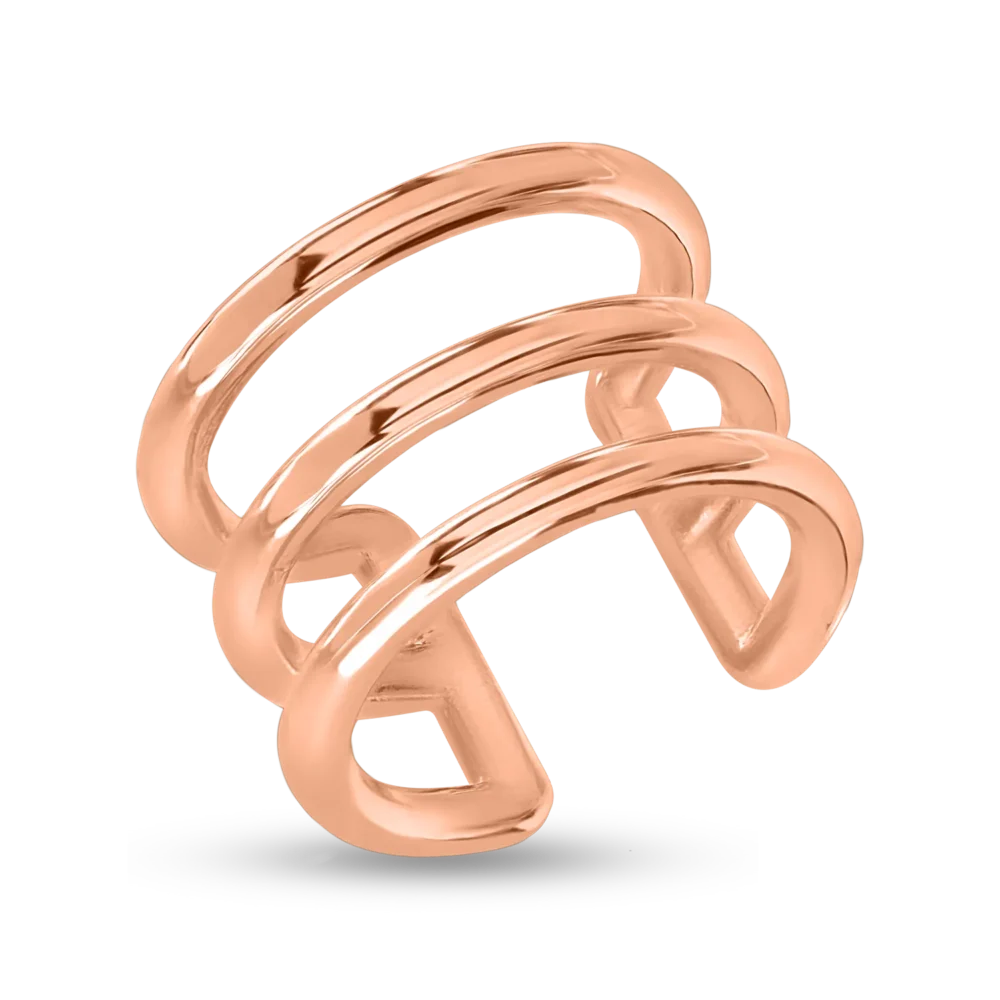 Cercel ear cuff din aur roz - imagine 2