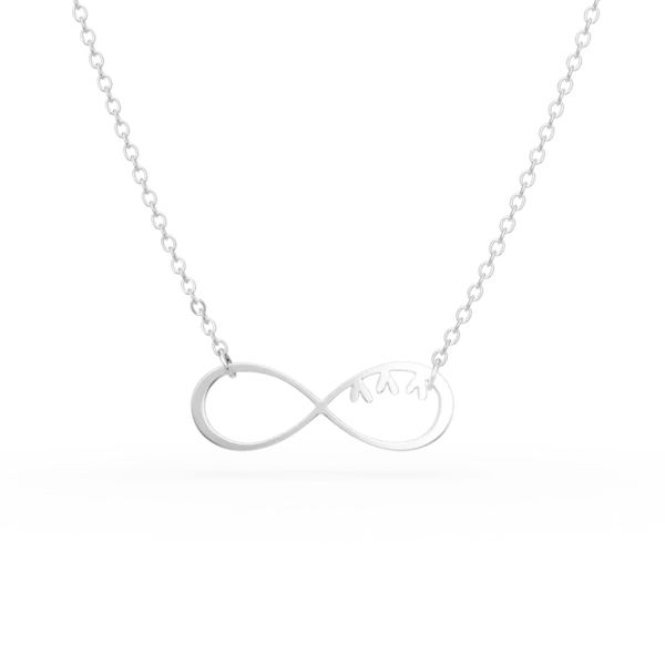 Colier cu charm infinit din aur alb