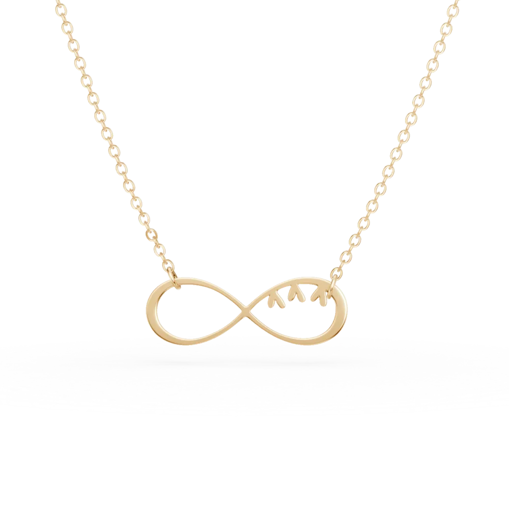 Colier cu charm infinit din aur galben