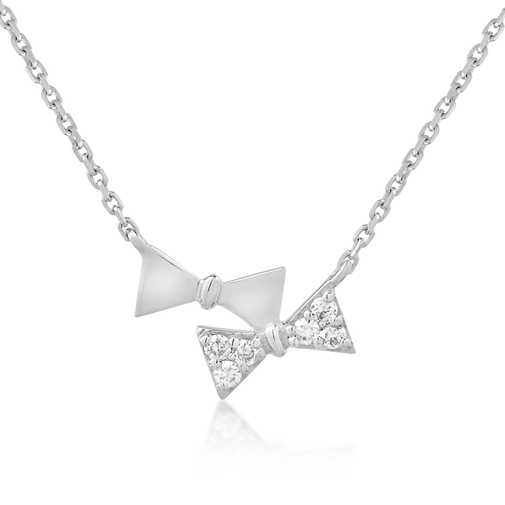 Colier cu fundite din aur alb cu diamante de 0.052ct