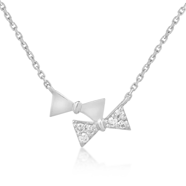 Colier cu fundite din aur alb cu diamante de 0.052ct