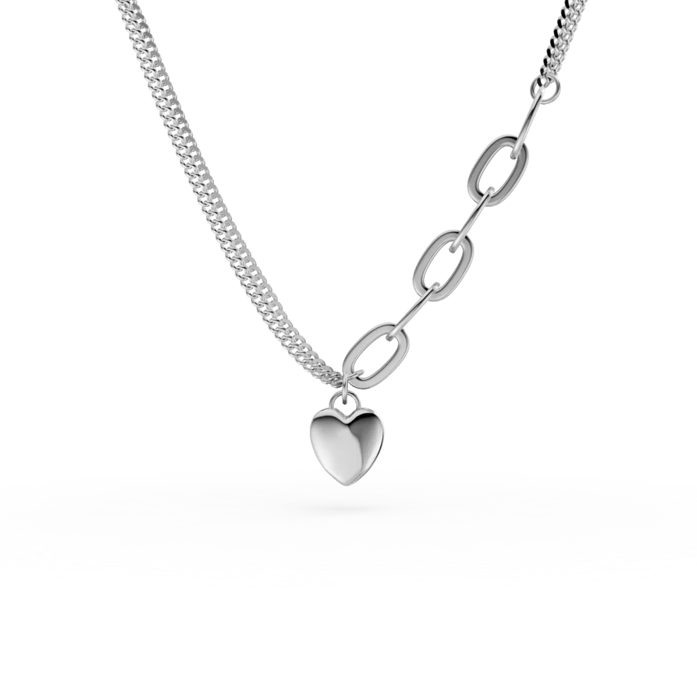 Colier cu pandantiv inimioara din aur alb