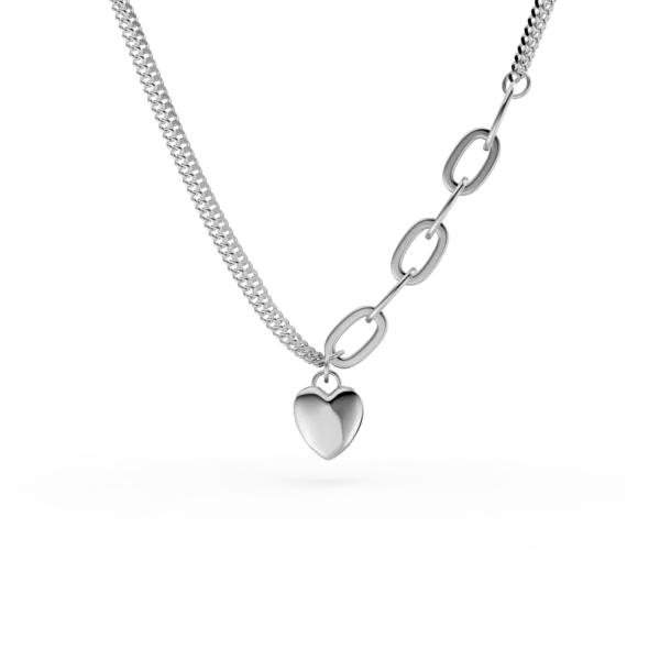 Colier cu pandantiv inimioara din aur alb